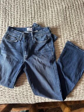 Hudson Jeans faded blue denim high-rise five-pocket jeans